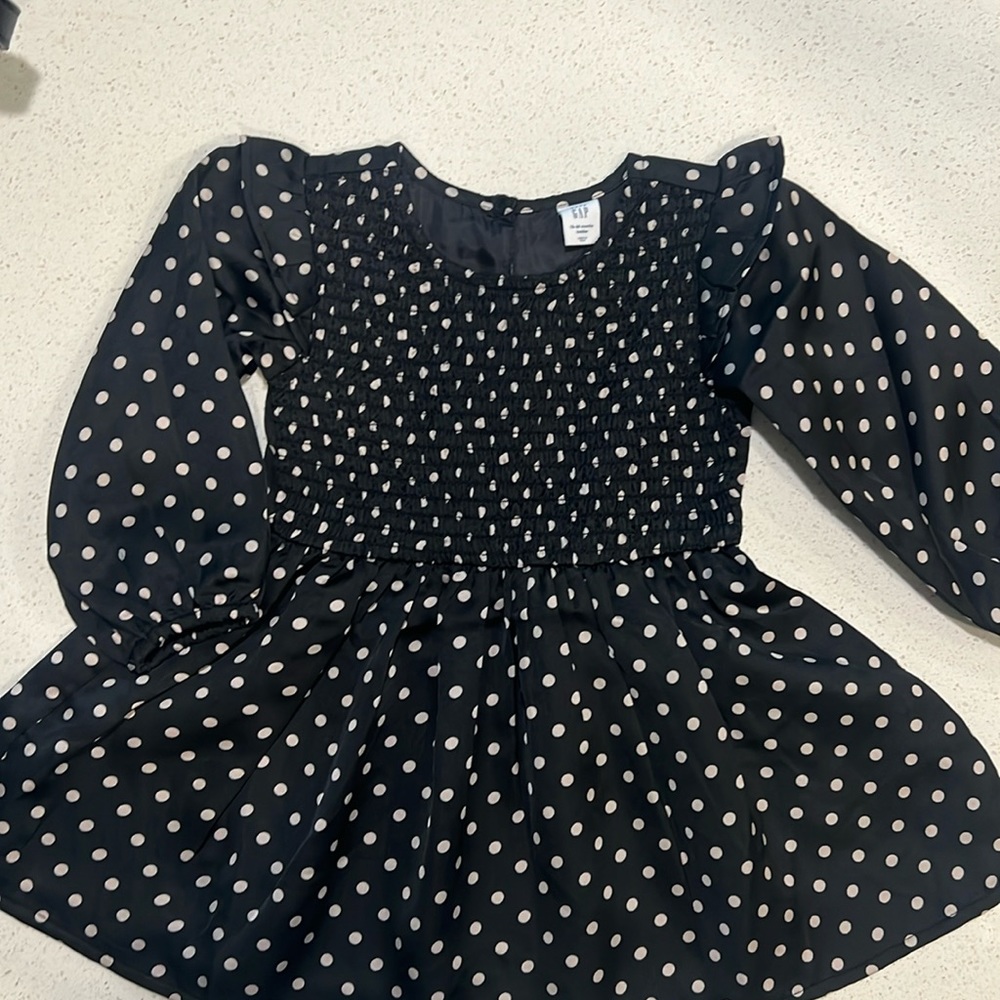 Baby Gap Black and Tan Polka Dot Dress (18-24 Months)